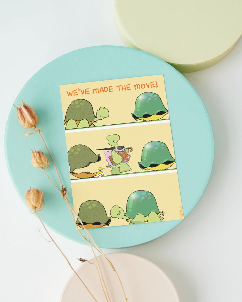 Stonehouse Collection | Funny New Address Card Pack | We've Made the Move | Turtle Moving into New Shell | 18 Cards & Envelopes - USA Made - Image 2